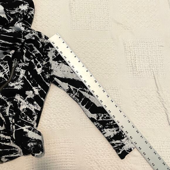 Helmut Lang Tera splatter Abstract asymmetrical zip Hooded Sweatshirt SP 4688 - Picture 7 of 11